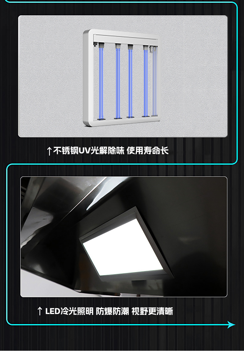 中吉藍煙罩式油煙凈化一體機特點